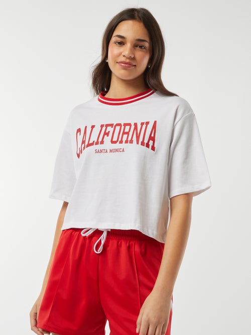 T-shirt coupe courte 'California' - Kiabi