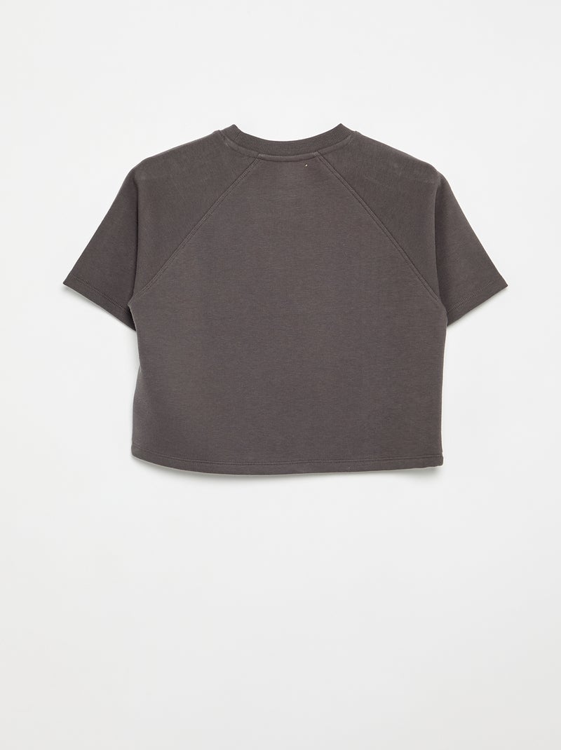 T-shirt coupe loose à manches courtes Gris - Kiabi