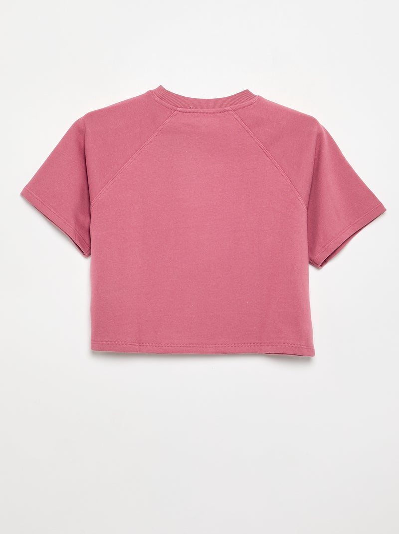 T-shirt coupe loose à manches courtes Rose - Kiabi