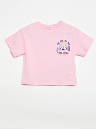 T-shirt coupe loose imprimé dos & poitrine