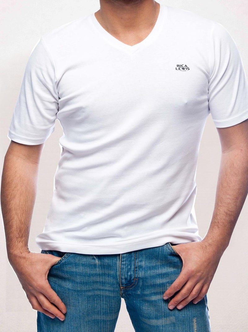 T-shirt coupe regular coton BORDO 'Rica Lewis' Blanc - Kiabi