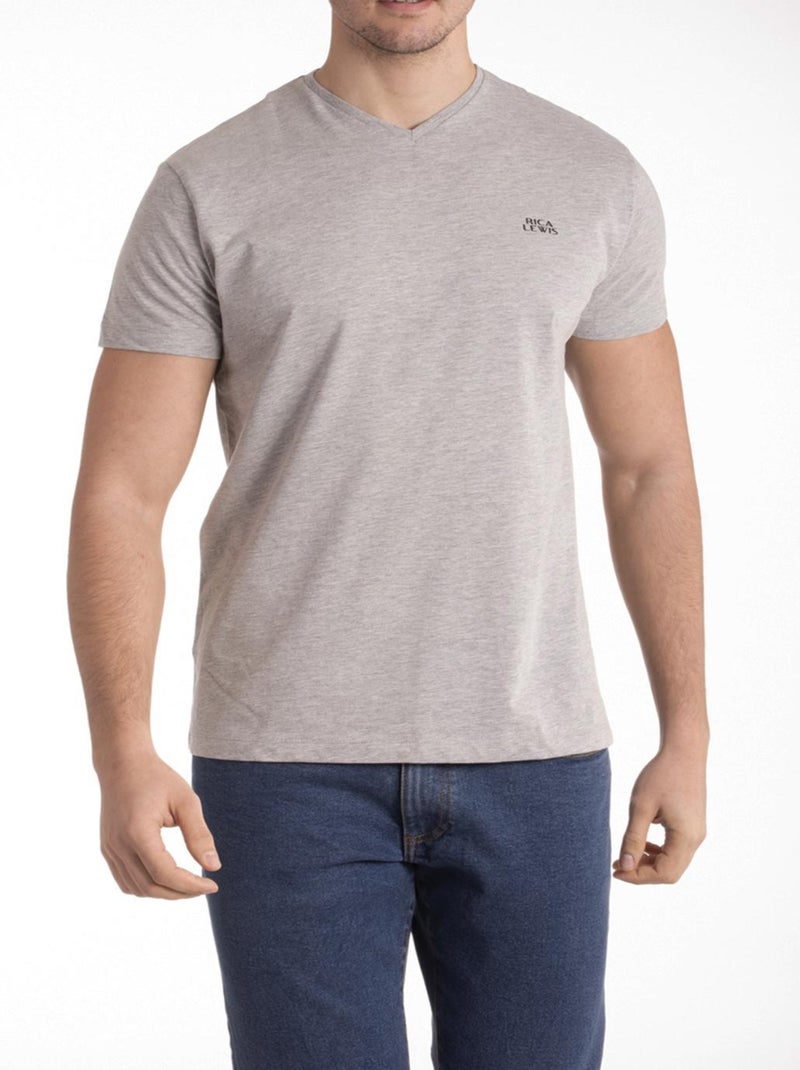 T-shirt coupe regular coton BORDO 'Rica Lewis' Gris - Kiabi