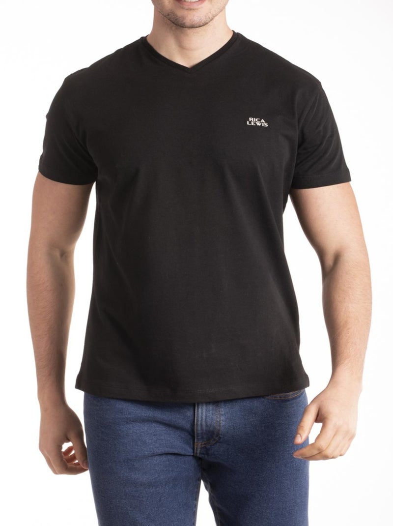 T-shirt coupe regular coton BORDO 'Rica Lewis' Noir - Kiabi