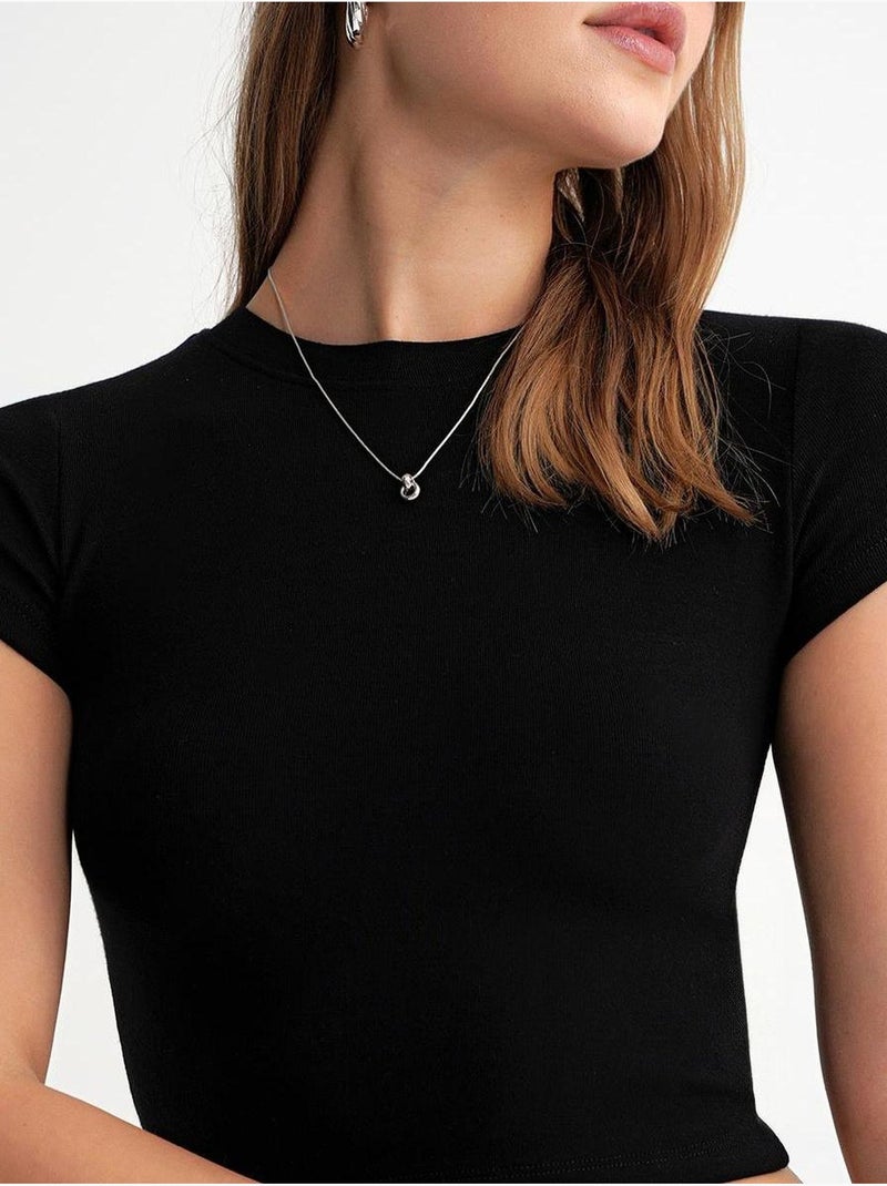 T-shirt court ajusté avec élastique mixray Noir - Kiabi