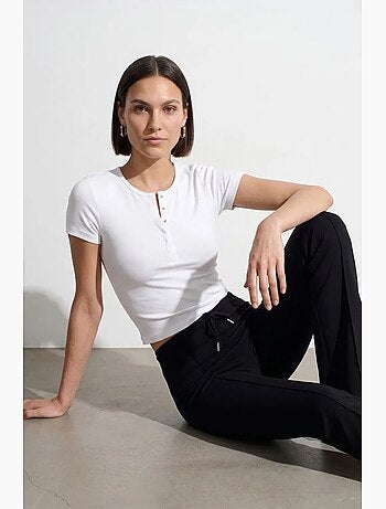 T-shirt crop en jersey coupe ajustée dilvin
