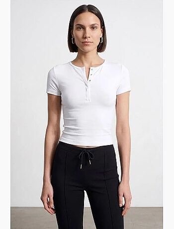 T-shirt crop en jersey coupe ajustée dilvin