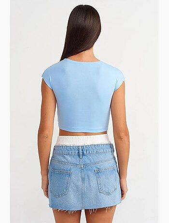 T-shirt court ajusté jersey manches courtes dilvin