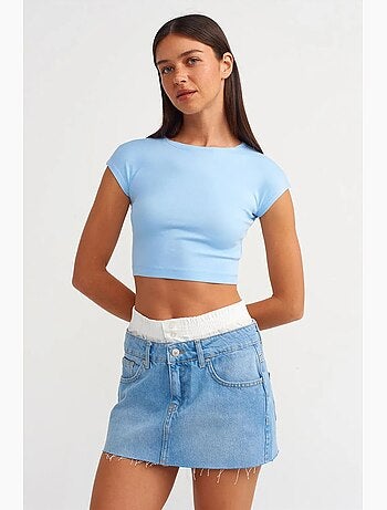 T-shirt court ajusté jersey manches courtes dilvin