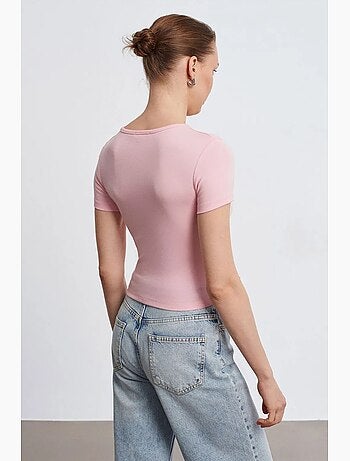 T-shirt crop en jersey coupe ajustée dilvin