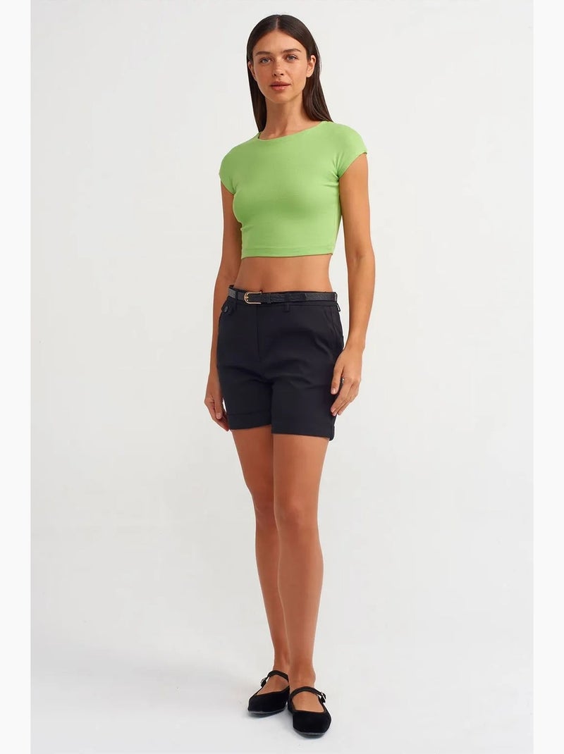 T-shirt court ajusté jersey manches courtes dilvin Vert tilleul - Kiabi