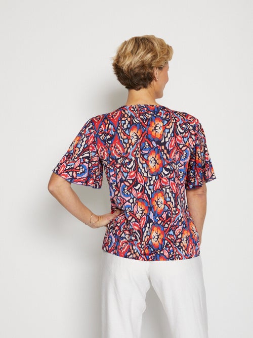 T-shirt court ample finition macramé - Kiabi