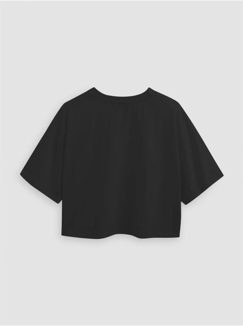 T-shirt court basique à col ras du cou hiccup Noir - Kiabi