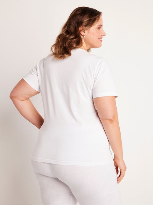 T-shirt court brodé manches courtes - Kiabi