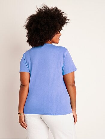 T-shirt court brodé manches courtes