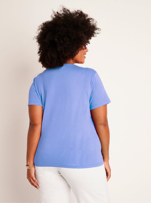T-shirt court brodé manches courtes - Kiabi