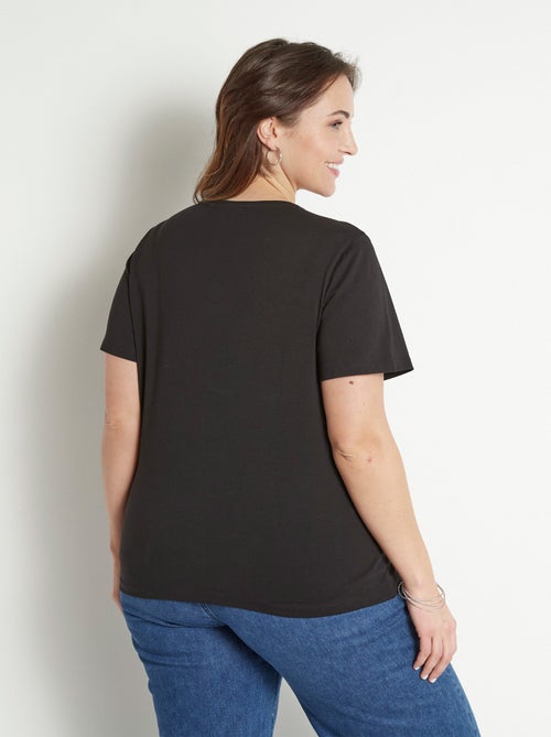 T-shirt court brodé manches courtes - Kiabi