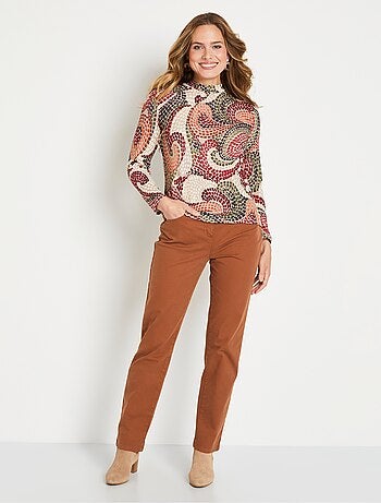 T-shirt court chaud col montant graphique - Afibel