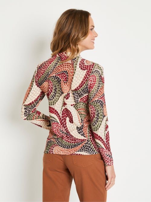 T-shirt court chaud col montant graphique - Kiabi