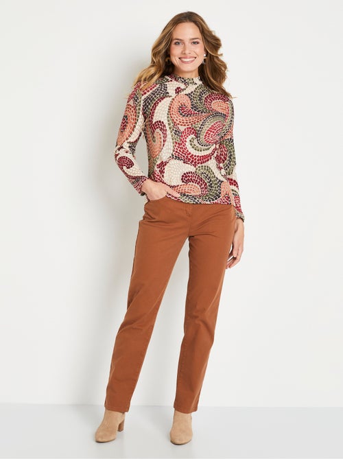 T-shirt court chaud col montant graphique - Kiabi