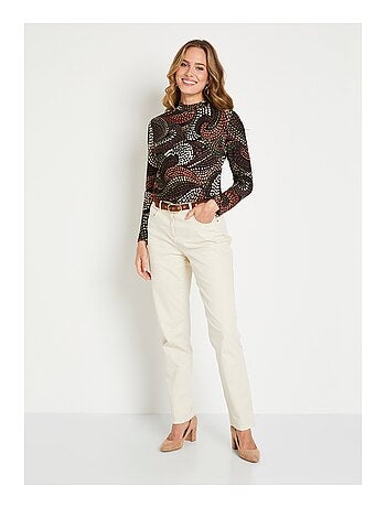 T-shirt court chaud col montant graphique