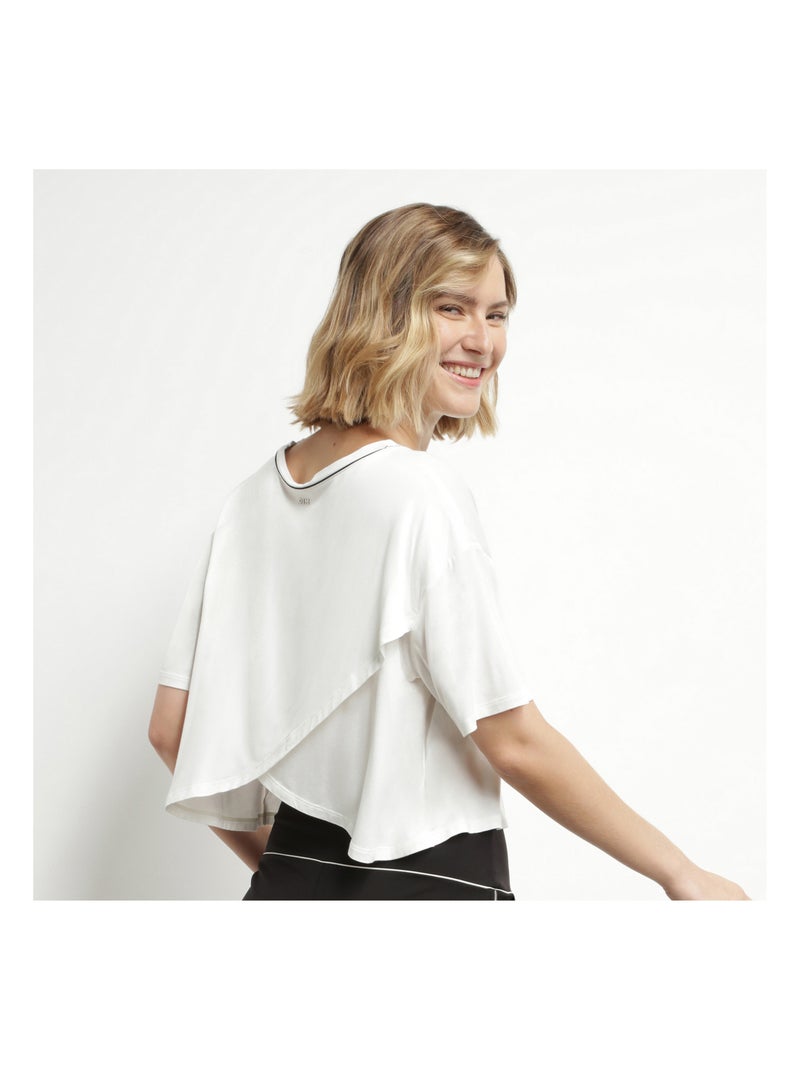 T-Shirt Court Col Rond Dim Move Blanc cassé - Kiabi