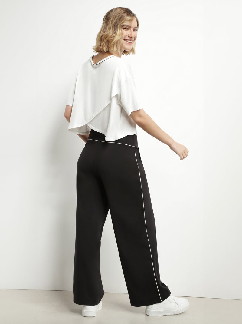 T-Shirt Court Col Rond Dim Move Blanc cassé - Kiabi