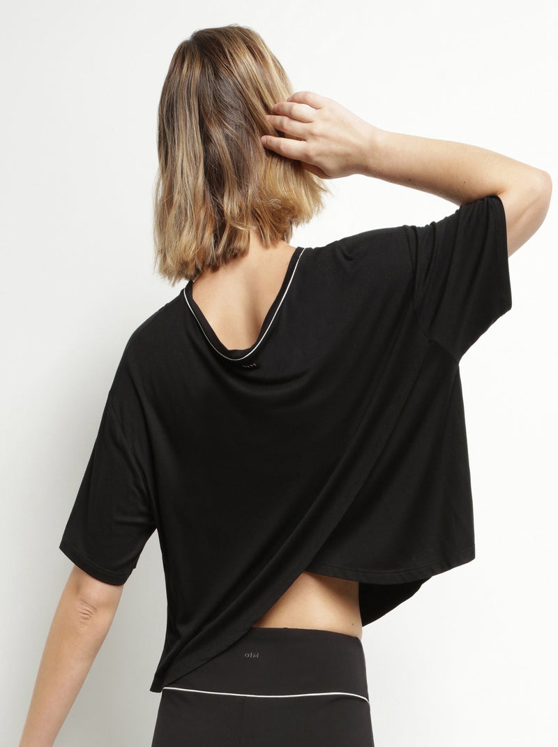 T-Shirt Court Col Rond Dim Move Noir - Kiabi