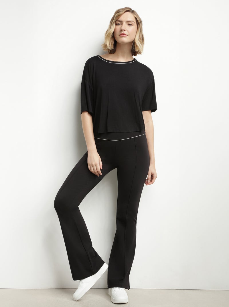 T-Shirt Court Col Rond Dim Move Noir - Kiabi