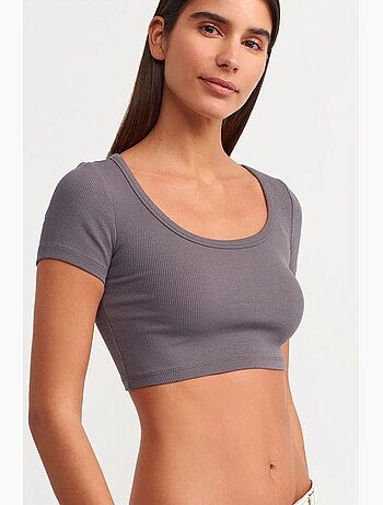 T-shirt court côtelé femme dilvin