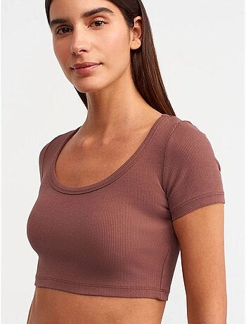 T-shirt court côtelé femme dilvin