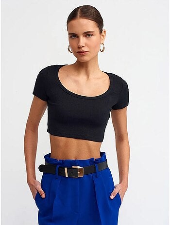 T-shirt court côtelé femme dilvin