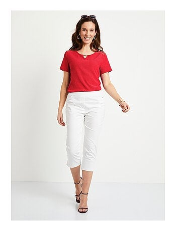 T-shirt court dentelle