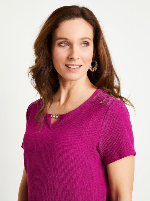 T-shirt court dentelle - Kiabi