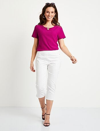 T-shirt court dentelle