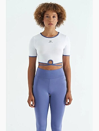 T-shirt court élastique à col rond tommy