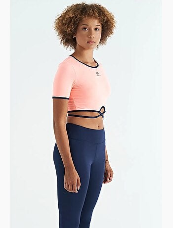 T-shirt court élastique à col rond tommy