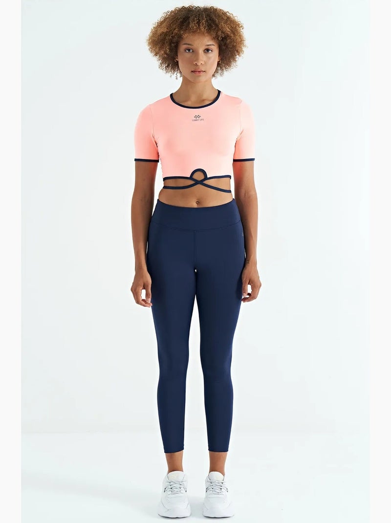 T-shirt court élastique à col rond tommy Corail - Kiabi