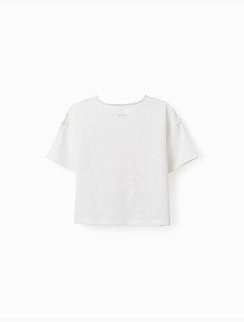 T-shirt court en coton avec imprimé plage