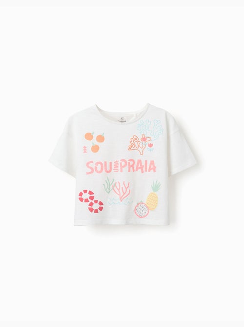 T-shirt court en coton avec imprimé plage - Kiabi T-shirt court en coton avec imprimé plage - Kiabi