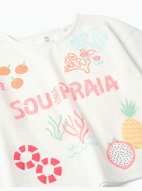T-shirt court en coton avec imprimé plage - Kiabi T-shirt court en coton avec imprimé plage - Kiabi