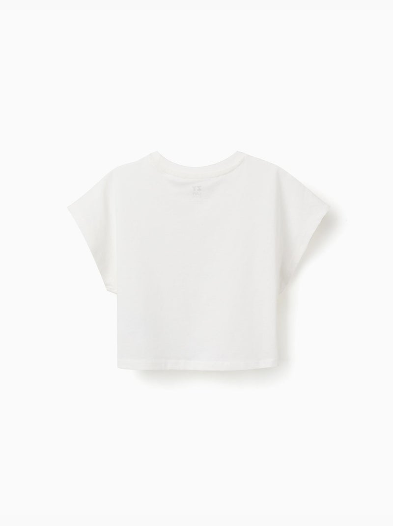 T-shirt court en coton Blanc - Kiabi