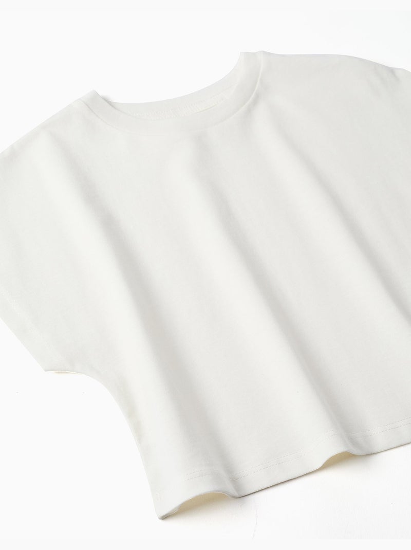 T-shirt court en coton Blanc - Kiabi