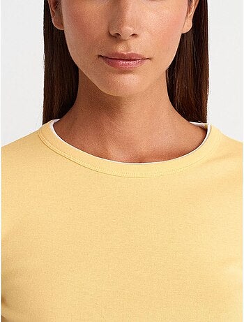 T-shirt court en coton, coupe ajustée, femme dilvin