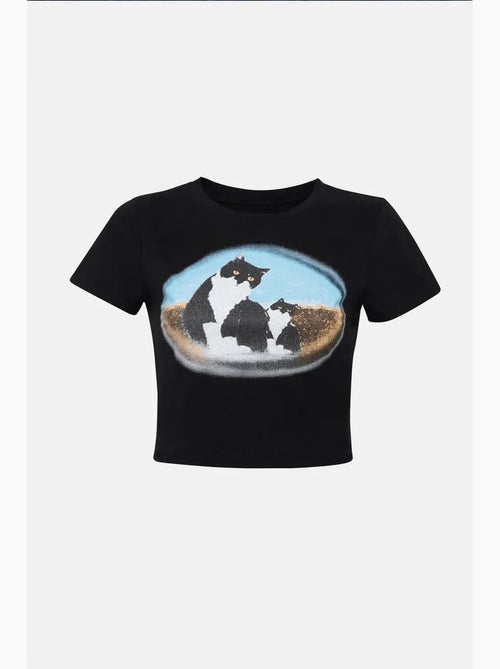 T-shirt court en coton imprimé hiccup - Kiabi T-shirt court en coton imprimé hiccup - Kiabi