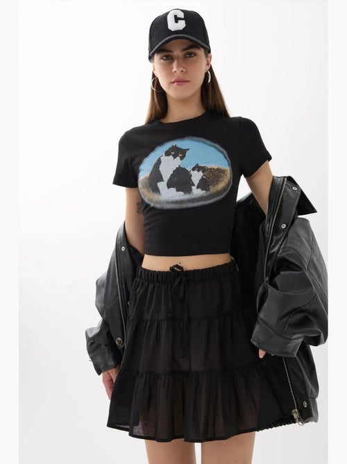 T-shirt court en coton imprimé hiccup - Kiabi T-shirt court en coton imprimé hiccup - Kiabi