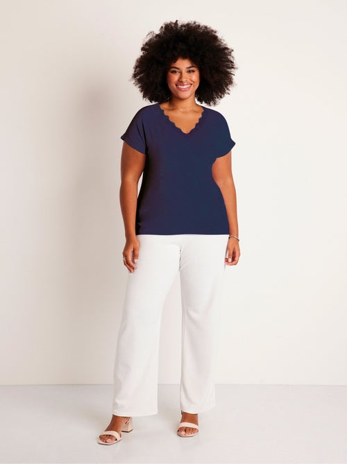 T-shirt court extensible dentelle - Kiabi