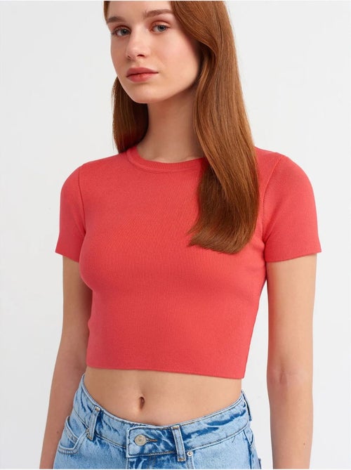 T-shirt Court Femme Côtelé - Kiabi T-shirt Court Femme Côtelé - Kiabi