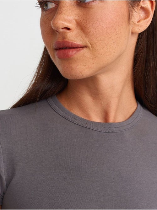 T-shirt court femme, coupe ajustée, col rond dilvin - Kiabi T-shirt court femme, coupe ajustée, col rond dilvin - Kiabi