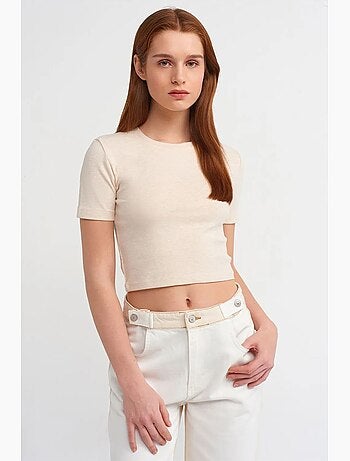 T-shirt court femme coupe ajustée dilvin