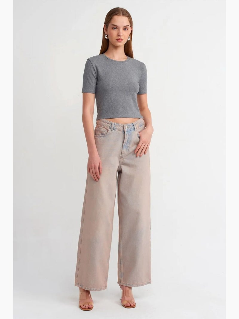 T-shirt court femme coupe ajustée dilvin Gris - Kiabi